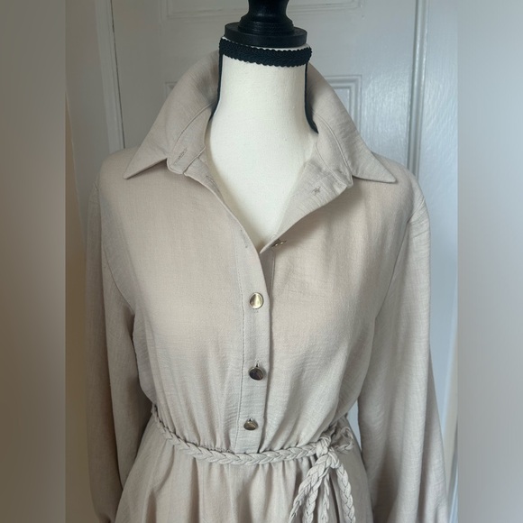 Zara Shirt Dress with Braided Belt - Picture 3 of 15